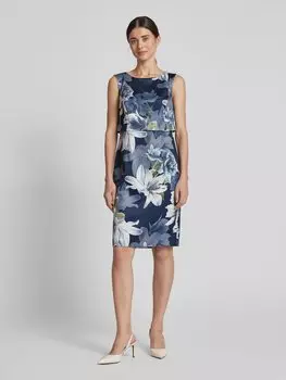 Коктейльное платье длиной до колена с многоярусным дизайном Christian Berg Cocktail, темно-синий