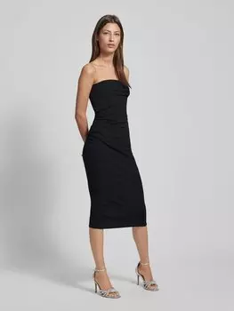 Коктейльное платье длиной до колена без бретелек SISTAGLAM, черный
