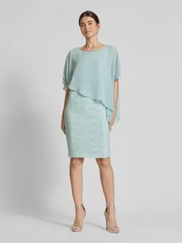 Коктейльное платье длиной до колена в двухслойном стиле Swing, светло-зеленый