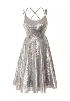 Коктейльное платье для женщин с перекрещенными бретелями и пайетками Mascara London, цвет Chacoral