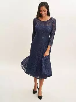 Коктейльное платье elianna с блестками Gina Bacconi, темно-синий