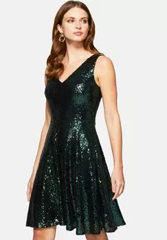 Коктейльное платье HotSquash, темно-зеленый