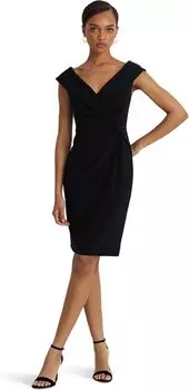 Коктейльное платье из джерси с открытыми плечами LAUREN Ralph Lauren, черный