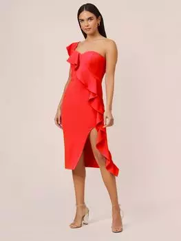 Коктейльное платье из крепа Aidan by Knit Adrianna Papell, огненно-красный