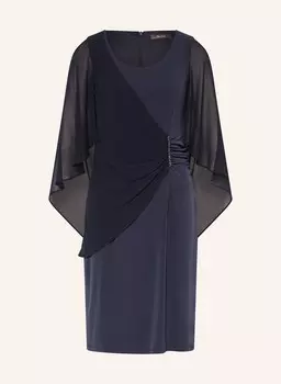 Коктейльное платье из трикотажа с декоративными бусинами. Vera Mont, синий