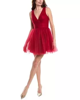Коктейльное платье из тюля Rene Ruiz, красный