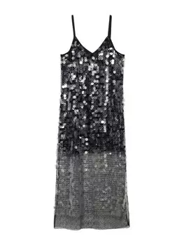 Коктейльное платье MANGO Cocktail Dress Jordana, антрацит