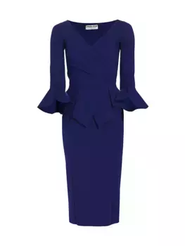 Коктейльное платье миди Trandy с баской Chiara Boni La Petite Robe, цвет iris