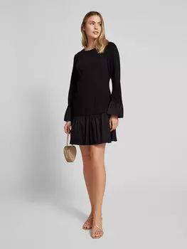 Коктейльное платье многоярусного фасона с круглым вырезом Adrianna Papell, черный