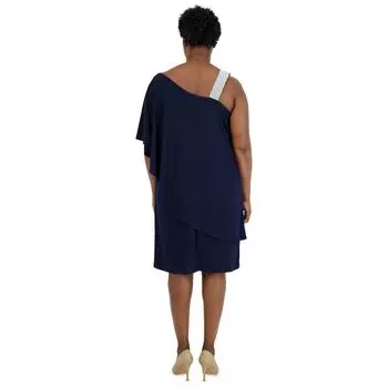 Коктейльное платье на одно плечо со стразами R&M Richards больших размеров R&M Richards, черный