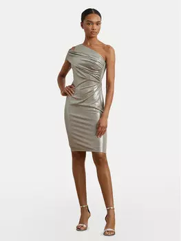 Коктейльное платье облегающего кроя 253970802001 Lauren Ralph Lauren, серебряный