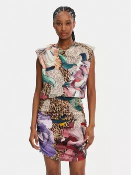 Коктейльное платье облегающего кроя 78PAOE01 Just Cavalli, мультиколор