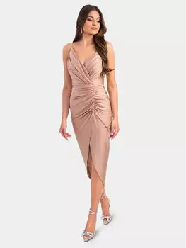Коктейльное платье приталенного кроя Illuminate, бежевый