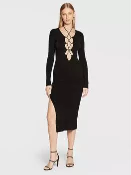 Коктейльное платье приталенного кроя Patrizia Pepe, черный