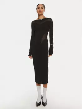 Коктейльное платье приталенного кроя Patrizia Pepe, черный