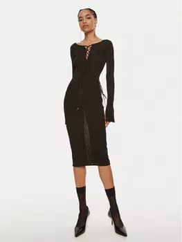 Коктейльное платье приталенного кроя Patrizia Pepe, черный