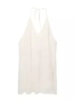 Коктейльное платье Pull&Bear, экрю