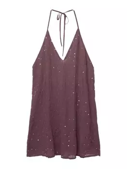 Коктейльное платье Pull&Bear, бордовый