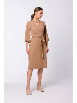 Коктейльное платье regular fit Stylove, бежевый