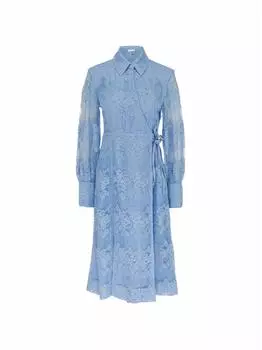 Коктейльное платье с ажурной вышивкой Ganni