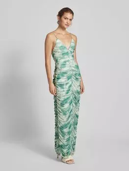 Коктейльное платье с драпировкой, модель «Гизела» Amy Lynn, зеленый