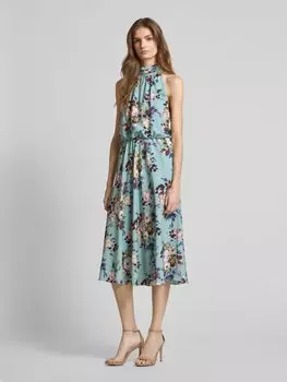 Коктейльное платье с халтер-воротником Adrianna Papell, зеленый