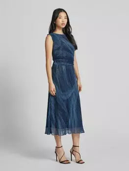 Коктейльное платье с круглым вырезом Swing, темно-синий