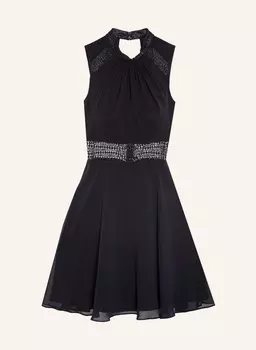 Коктейльное платье с кружевной отделкой VM Vera Mont, темно-синий