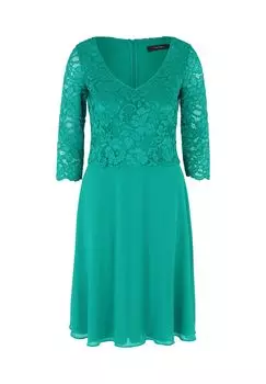 Коктейльное платье с кружевом Vera Mont, цвет Silky Green