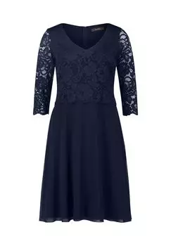 Коктейльное платье с кружевом Vera Mont, цвет Night Sky