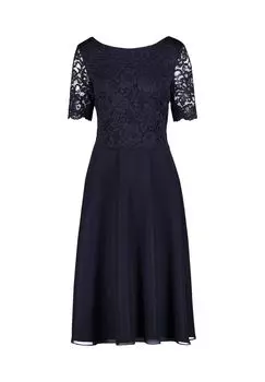 Коктейльное платье с кружевом Vera Mont, цвет Night Sky
