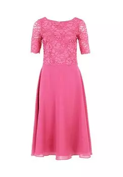 Коктейльное платье с кружевом Vera Mont, цвет Rose Pink