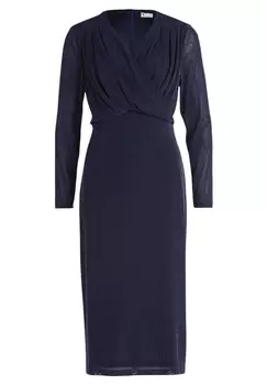 Коктейльное платье с люрексовой нитью Vera Mont, синий