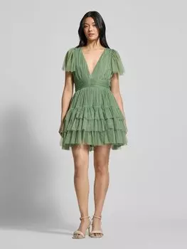 Коктейльное платье с многоярусным дизайном LACE & BEADS