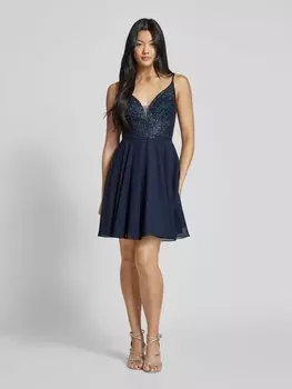 Коктейльное платье с отделкой пайетками Hey Kyla, темно-синий