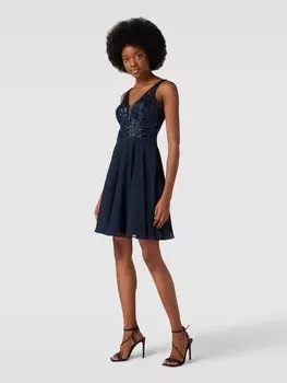 Коктейльное платье с пайетками и жемчугом Hey Kyla, темно-синий