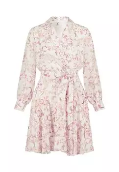Коктейльное платье с поясом Vera Mont, цвет White Pink