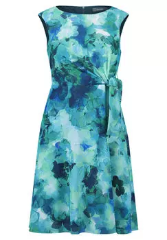 Коктейльное платье с поясом Vera Mont, зеленый