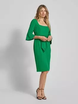 Коктейльное платье с поясом-завязкой Adrianna Papell, изумрудный