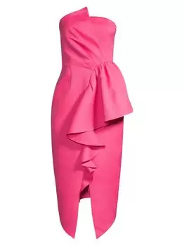 Коктейльное платье с рюшами Elliatt, фуксия