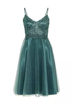 Коктейльное платье с сетчатым дизайном и блестками для женщин Vera Mont, цвет Bright Eucalyptus