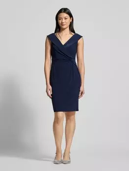 Коктейльное платье с узлом, модель 'LEONIDAS' Lauren Ralph Lauren, темно-синий