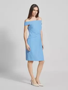 Коктейльное платье с узлом, модель 'SARAN' Lauren Ralph Lauren, светло-голубой