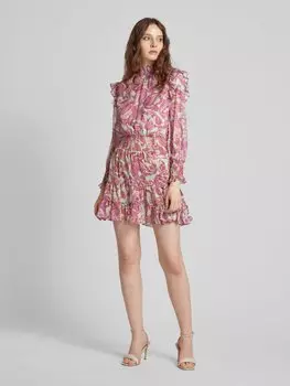 Коктейльное платье с узором пейсли и сборками ADLYSH, розовый