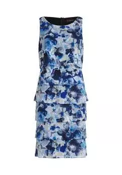 Коктейльное платье с воланом Vera Mont, мультиколор