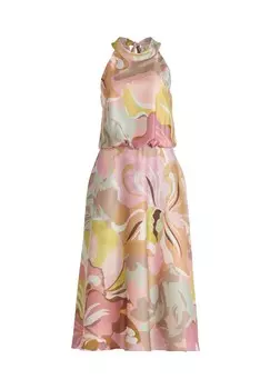 Коктейльное платье с воротником стойкой Vera Mont, цвет Camel/ros_