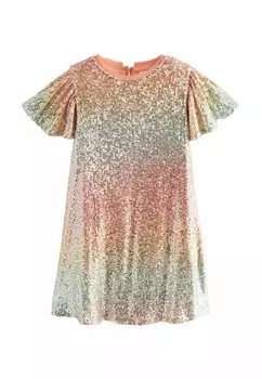 Коктейльное платье SEQUIN SPARKLE PARTY, REGULAR FIT Next, оранжевый