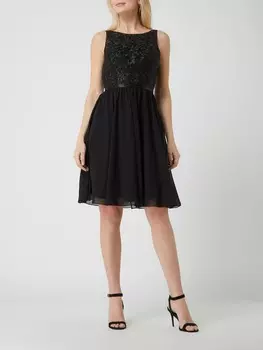 Коктейльное платье со стразами Luxuar, черный