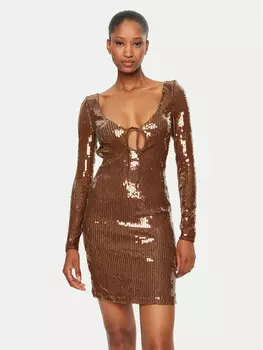 Коктейльное платье стандартного кроя Bardot, коричневый