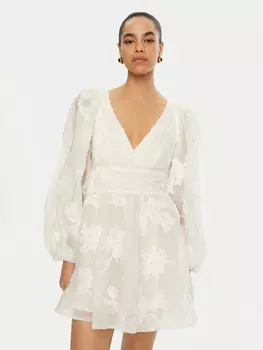 Коктейльное платье стандартного кроя Bardot, экрю